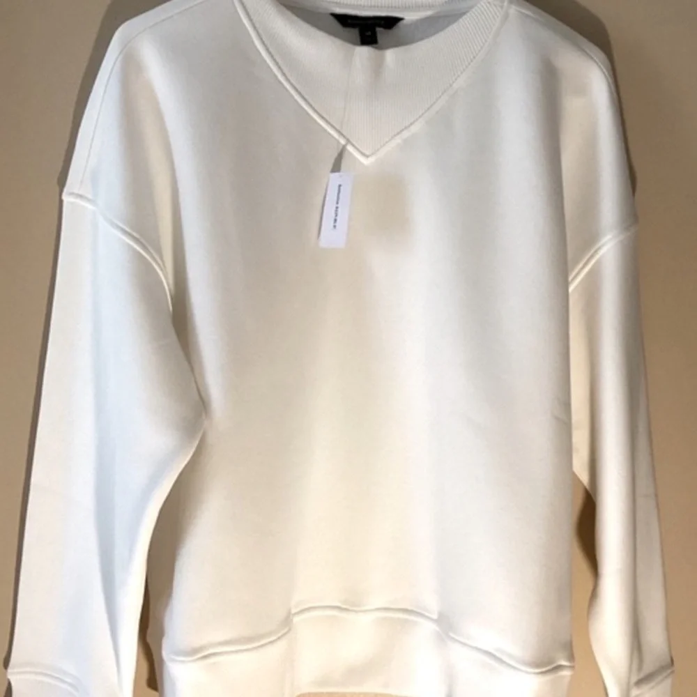 BANANA REPUBLIC FLEECE - DOLMAN DROP SHOULDER W RIB NECK DETAIL MID WEIGHT MED